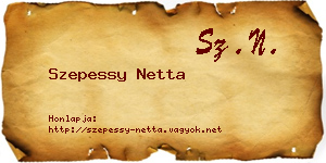 Szepessy Netta névjegykártya